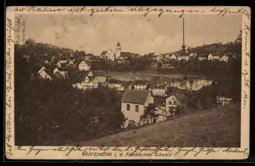 AK Gräfenberg i. d. Fränkischen Schweiz, Ortsansicht mit Kirche