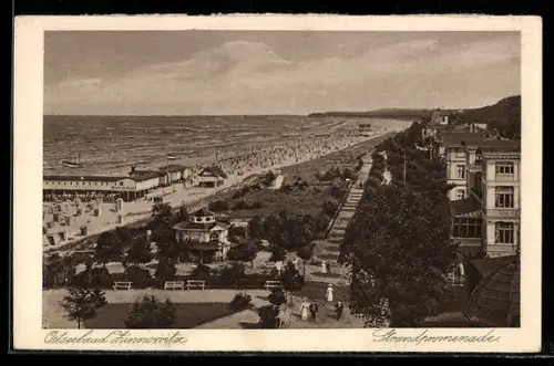 AK Zinnowitz, Strandpromenade aus der Vogelschau