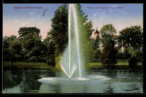 AK Bischofswerda, Partie im Friedrich August Park