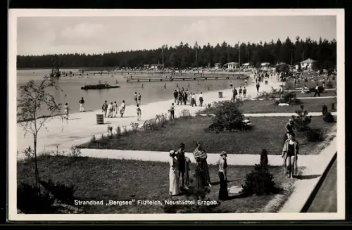 AK Neustädtel /Erzgeb., Strandbad Bergsee Filzteich