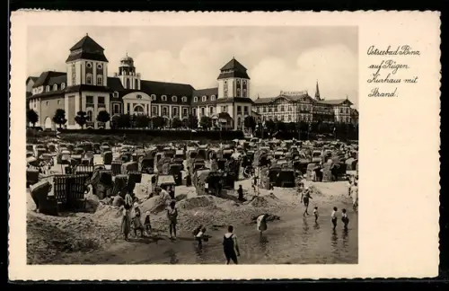 AK Binz auf Rügen, Kurhaus mit Strand