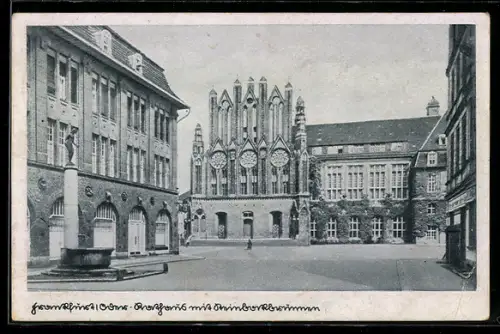AK Frankfurt /Oder, Rathaus mit Steinbrunnen
