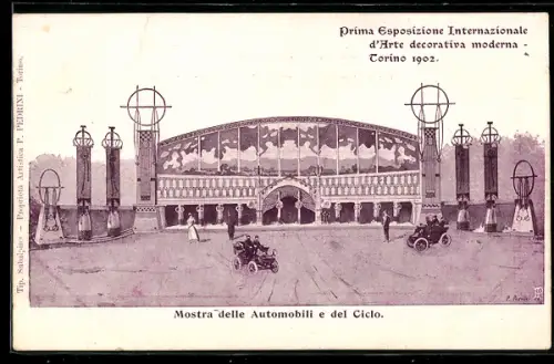 AK Torino, Prima Esposizione Internazionale d`Arte Decorativa Moderna 1902, Mostra delle Automobili e del Ciclo
