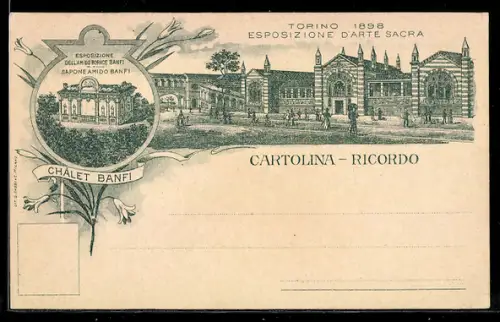AK Torino, Esposizione d`Arte Sacra 1898, Chalet Banfi