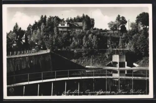 AK Marklissa, Queistalsperre mit Haus Seeblick