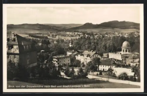 AK Landeck i. Schles., Totalansicht von der Zeppelinhöhe