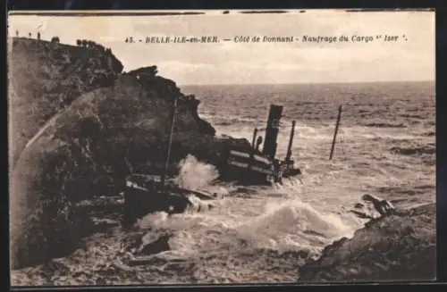 AK Belle-Ile-en-Mer, Côté de Donnant, Naufrage du Cargo Iser, Seenotrettung