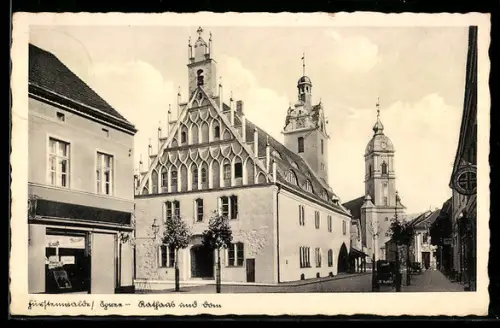 AK Fürstenwalde / Spree, Rathaus und Dom