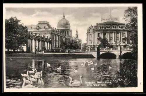AK Potsdam, Stadtschloss und Palast-Hotel