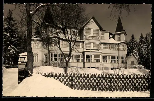 AK Schierke /Oberharz, Erholungsheim Brockenscheideck im Winter