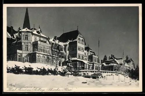 AK Schierke /Harz, Hotel Fürst zu Stolberg im Schnee