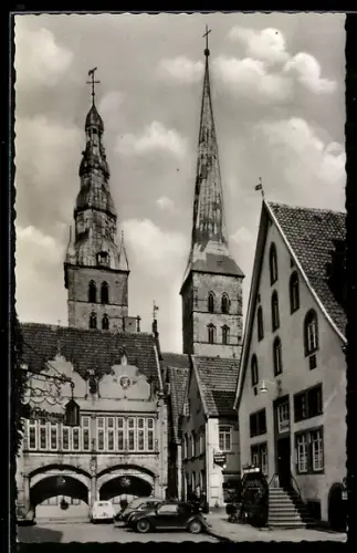 AK Lemgo, Marktplatz mit Nicolai-Kirche
