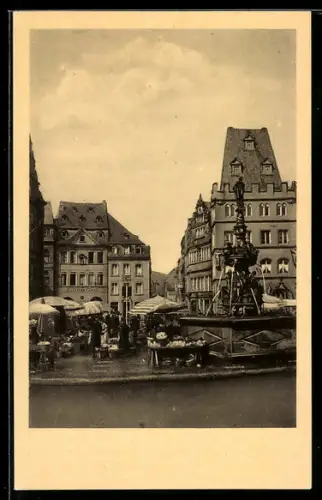 AK Trier, Marktbrunnen, Rotes Haus, Steipe