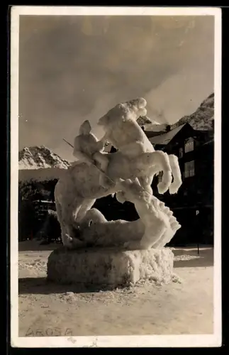 AK Eisplastik: Reiter kämpft gegen Drachen