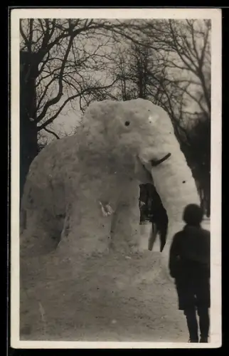 AK Eisplastik: Elefant mit Jungen