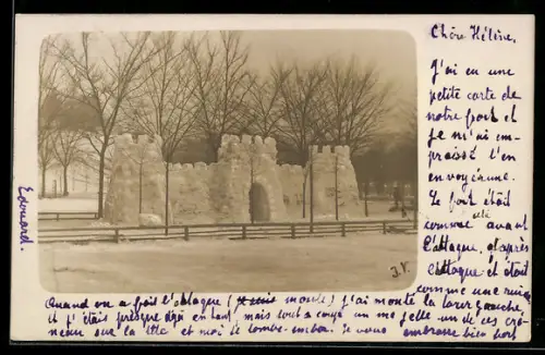 AK Eisplastik: Burg zwischen Bäumen