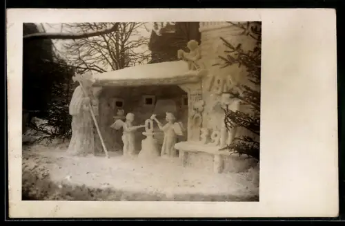 AK Eisplastik: Engel schmieden eine Null