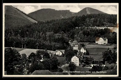 AK Bad Charlottenbrunn, Villen am Karlshain aus der Vogelschau