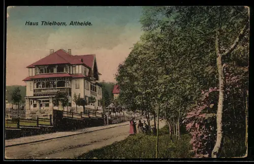 AK Altheide, Haus Thielborn, Aussenansicht mit Bäumen