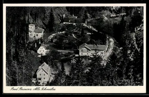 AK Bad Reinerz, Gaststätte Alte Schmelze aus der Vogelschau, Inh. W. Hirsch