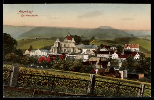 AK Albendorf, Gesamtansicht mit Kirche