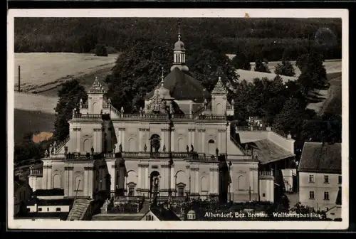 AK Albendorf /Breslau, Wallfahrtsbasilika aus der Vogelschau