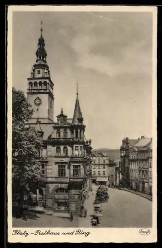 AK Glatz, Partie am Rathaus und Ring