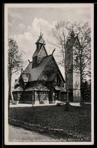 AK Brückenberg i. Riesengebirge, Kirche Wang, Aussenansicht