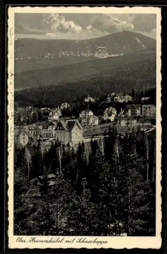 AK Krummhübel, Teilansicht mit Schneekoppe