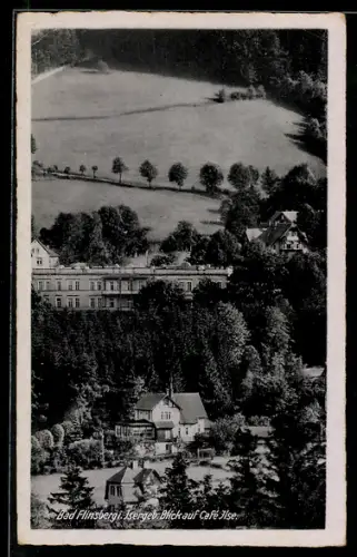 AK Bad Flinsberg i. Isergeb., Vogelschau auf Café Ilse