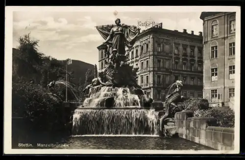 AK Stettin, Manzelbrunnen