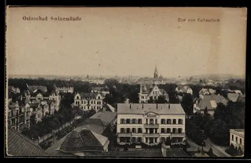 AK Swinemünde, Blick vom Kurhausturm auf die Stadt