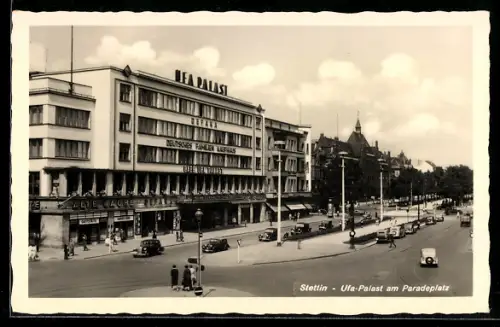 AK Stettin, Ufa-Palast am Paradeplatz