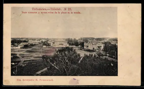 AK Tobolsk, Blick auf den Platz und das Museum