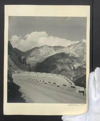 Fotografie Ansicht Poschiavo, Ospizio Bernina, Blick auf Stilfserjoch im Juli 1938, Grossformat 25 x 31cm