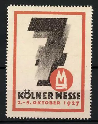 Reklamemarke Köln, Kölner Messe 1927, Zahl 7