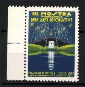 Reklamemarke Monza, III. Mostra Internazionale 1927, Tempel am See