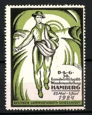 Reklamemarke Hamburg, 30. Landwirtschaftl. Wanderausstellung 1924, Sämann
