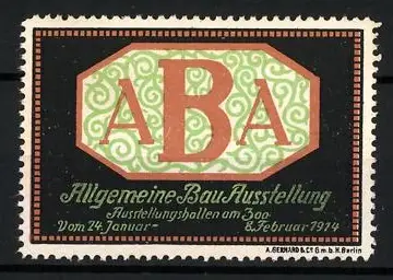 Reklamemarke Berlin, Allgemeine Bauausstellung 1914, ABA-Logo