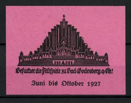 Reklamemarke Bad Godesberg, Festspiele 1927, Bühnenbild