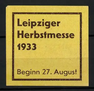 Reklamemarke Leipzig, Leipziger Herbstmesse 1933