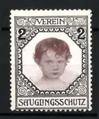 Reklamemarke Verein Säuglingsschutz, Porträt eines Kindes