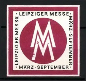 Reklamemarke Leipziger Messe, März-September, Doppel-M-Logo