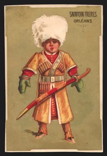 Sammelbild Liebig, Orléans, Saintoin Frères, Schokolade, Kind mit Säbel