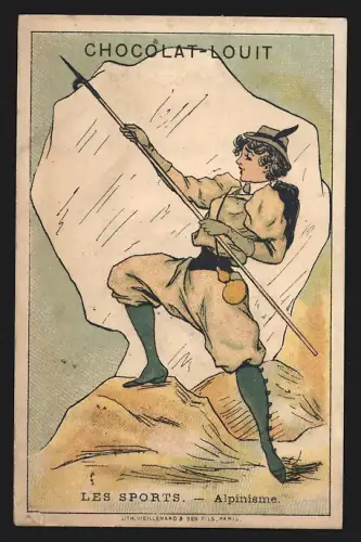 Sammelbild Liebig, Bordeaux, Louit Frères & Co., Chocolat-Louit, Les sports, Alpinisme
