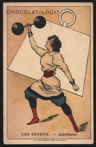 Sammelbild Liebig, Bordeaux, Louit Frères & Co., Chocolat-Louit, Les sports, Athlétique