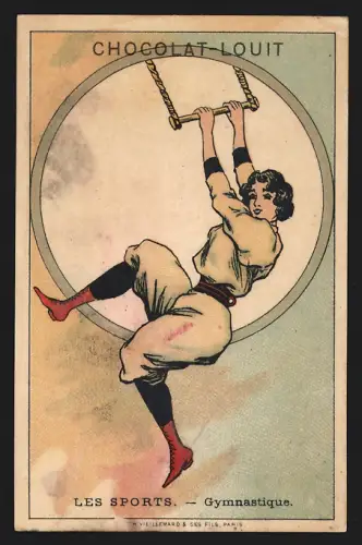 Sammelbild Liebig, Bordeaux, Louit Frères & Co., Chocolat-Louit, Les sports, Gymnastique