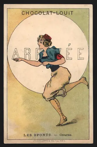 Sammelbild Liebig, Bordeaux, Louit Frères & Co., Chocolat-Louit, Les sports, Course
