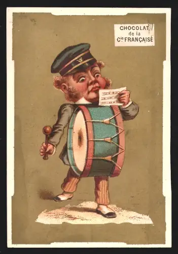 Sammelbild Liebig, Paris, Compagnie Francaise, Schokolade, Mann mit Trommel