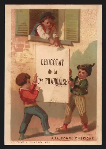 Sammelbild Liebig, Paris, Compagnie Francaise, Schokolade, A la bonne enseigne